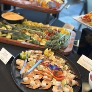 Vegetable Tray and Shrimp Display